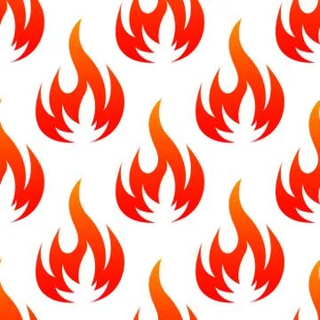 Red and orange fire flames seamless pattern Stock Illustration