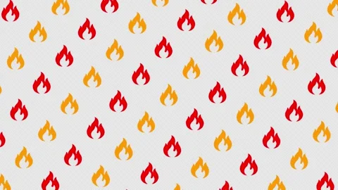 Red and orange fire icons drift upward with turbulence effects on transparent bg Stock Footage 318420133