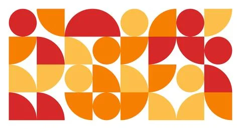 Red and Orange Geometric Abstract Pattern Stock Illustration