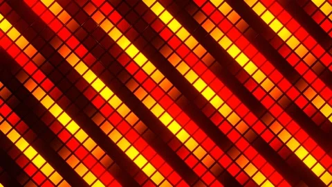 Red and Orange Glowing Pixels Movement Background VJ Loop in 4K Stock Footage 308534073