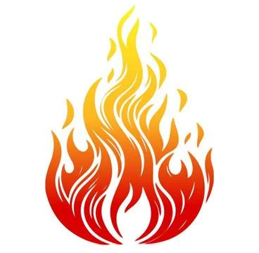 Red and Orange Hot Fire Flame Vector Illustration Logo Icon Stock Illustration