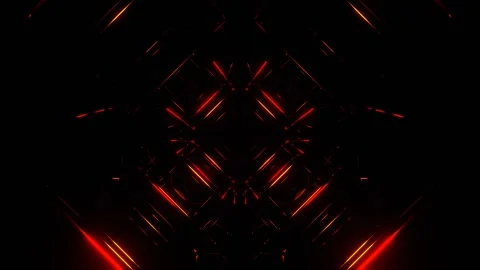 Red and Orange Infinite Wireframe Geometric Abstraction Background VJ Loop i 库存影片 328357513