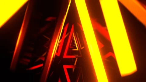 Red and Orange Infinity Neon Triangle Portal Background VJ Loop l 4K Stock Footage 301620760