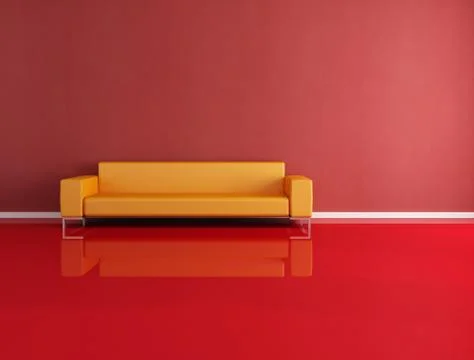 Red and orange modern interior Stock Illustration