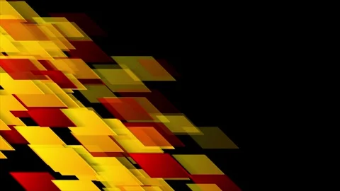 Red and orange motion background with tech geometric elements Stock Footage 305022080