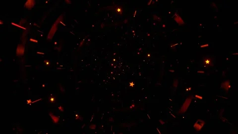 Red and Orange Movement Through the Shining Star Stream  Background VJ Loop  Stock Footage 314364020