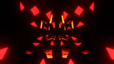 Red and Orange Moving Glowing Abstract Forms in Dark Space Background VJ Loo Vidéo 341672704