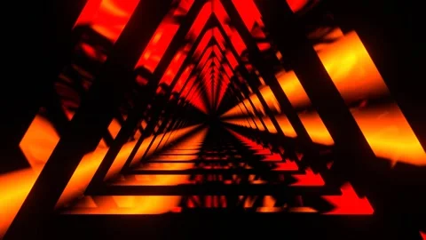 Red and Orange Moving Triangle Neon Source Background VJ Loop in 4K Stock Footage 312797540