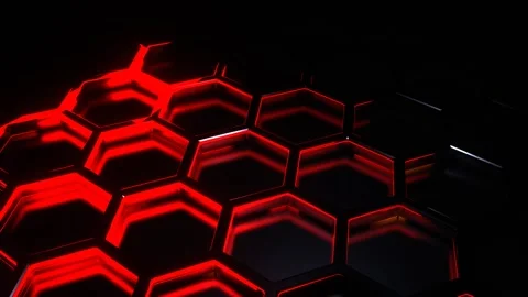 Red and Orange Neon Active Glow HoneyComb Background VJ Loop in 4K Stock Footage 307399210