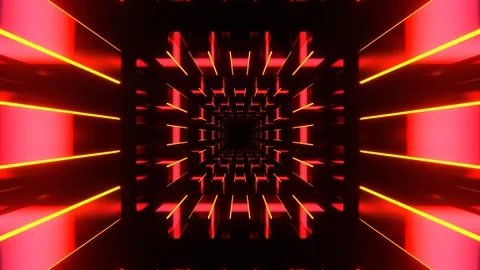 Red and Orange Neon Light Pulse on Rectangular Rods Background VJ Loop in 4K Stock Footage 344099330