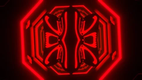 Red and Orange Neon Psychedelic Abstract Strobe Background VJ Loop l 4K Stock Footage 301620966