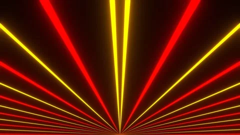 Red and Orange Neon Rays Diverge in Different Directions Background VJ Loop Video stock 342408414
