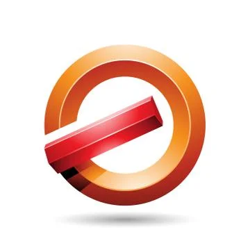 Red and Orange Round Glossy Reversed Letter G or A Icon Stock Illustration