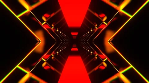 Red and Orange Sci-Fi Neon Corridor with Rhombus Background VJ Loop l 4K Stock Footage 304974683