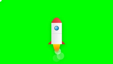 Red and Orange Spacecraft Launching with Radiant Exhaust Trail and Billowin.. Видео 346202160
