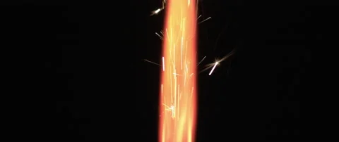 Red and orange sparks coming out of a firework. Stock Footage 132965632