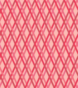 Red and pink checked pattern, seamless vector background Ilustração Stock