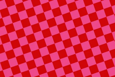 Red and pink checkered pattern with squares in a grid Stock Illustration