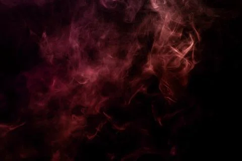 Red and pink  cloud smoke on black  isolated background Stock Photos