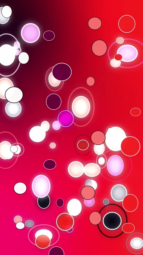 Red and pink floating circle background template in seamless loop with luminous Stock Footage 340340416