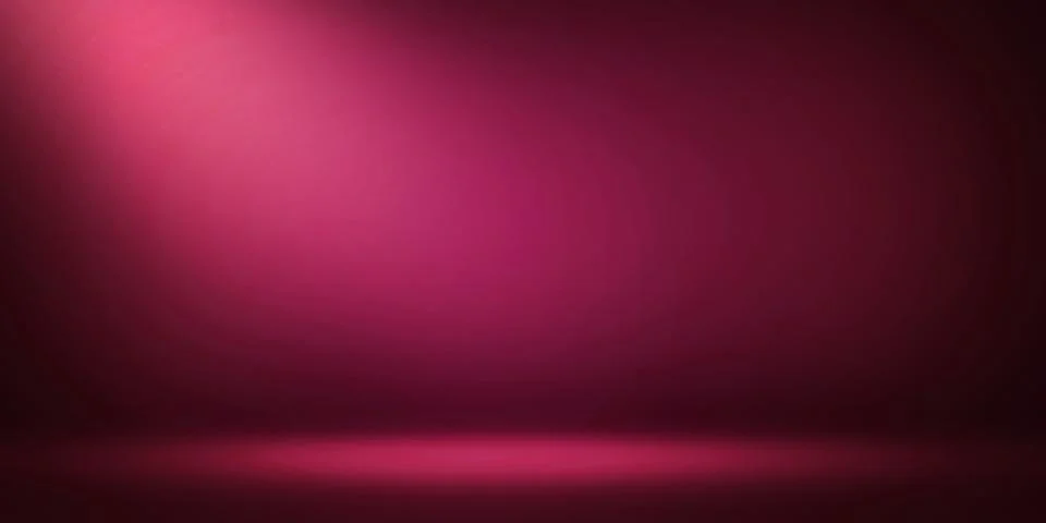 Red and Pink Gradient 3D Rendered Dark Room with Spot light from left side Stock Illustration