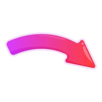 Red and pink gradient arrow pointing down right 스톡 일러스트