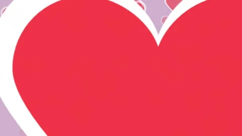 Red and pink hearts float upwards on a light purple background. Stock Footage 319813181