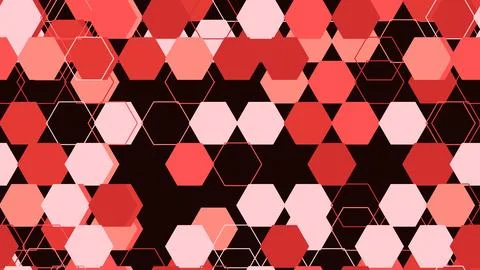 Red and Pink Hexagons Pattern Background. Illustrazione stock