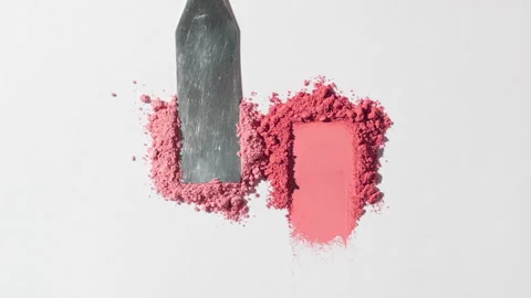 Red and pink powder heaps for blush marketing Stock Footage 343049183
