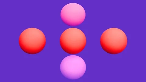 Red and pink soft spheres horizontal separating Stock Footage 280713024