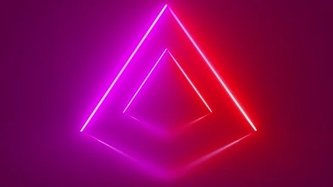 Red and pink Triangular shaped neon lines background Stock Footage 199380374