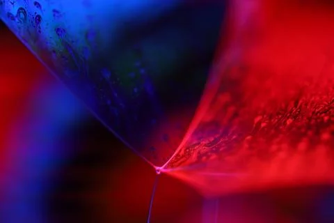Red and purple liquid surface reflection, multicoloured art Stock Photos