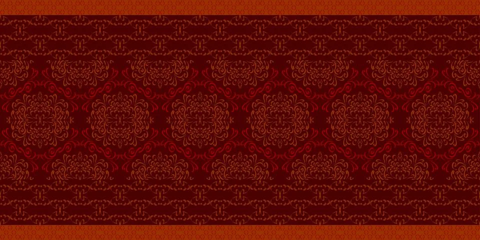 Red and ruby-colored, carpet-like patterns on a background Illustrazione stock