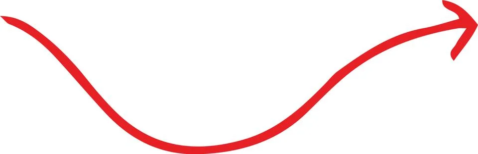 Red and  Simple thin arrow variation illustration Stock Illustration
