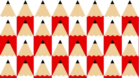 Red and Tan Pencil Tips Pattern Background Stock Footage 343519201