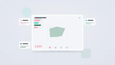 Red and teal analytics dashboard flat design loop Stock Footage 342628527