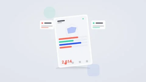 Red and teal analytics dashboard flat design loop 動画素材 342628962