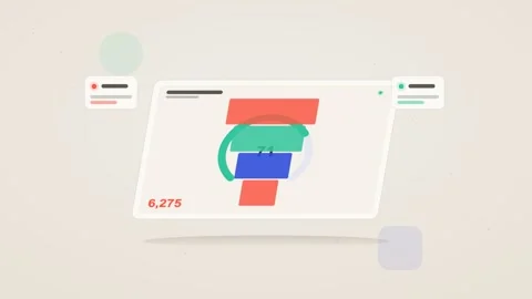 Red and teal analytics dashboard flat design loop Stock Footage 342629009