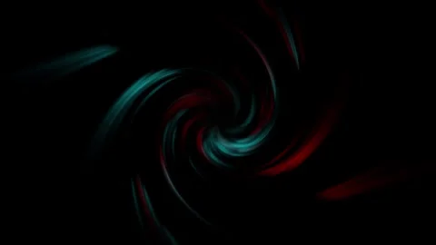 Red and Teal Swirling Vortex on Black abstract background Stock Footage 317452990