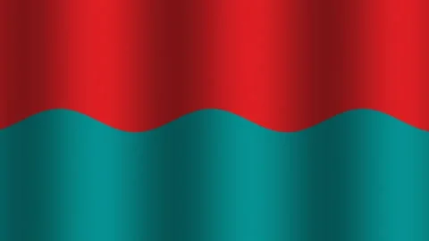 Red and teal waves create a simple abstract background Stock Footage 338226964