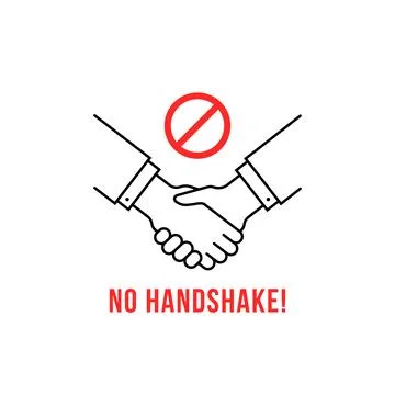 Red and thin line no handshake icon Stock Illustration