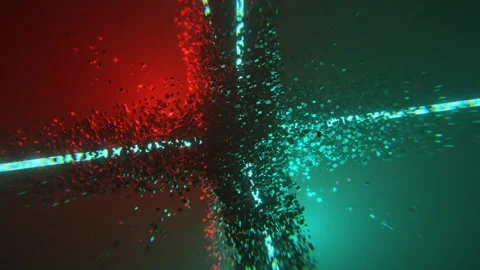 Red and Turquoise Amazing Sci-Fi Abstract Background VJ Loop l 4K Stock Footage 296529470