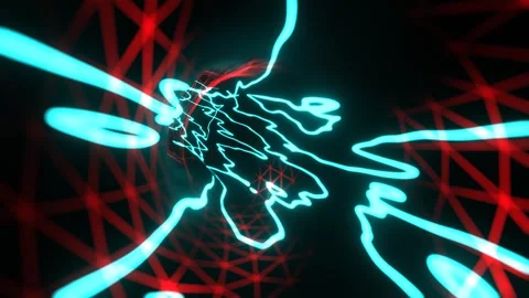 Red and Turquoise Hypnotic Psychedelic Portal Background VJ Loop in 4K Stock Footage 314365674