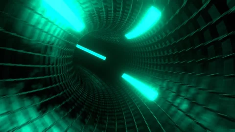 Red and Turquoise Infinity Neon Portal Background VJ Loop l 4K Stock Footage 298195337