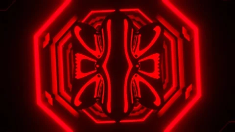 Red and Turquoise Neon Psychedelic Abstract Strobe Background VJ Loop l 4K Video stock 301620963
