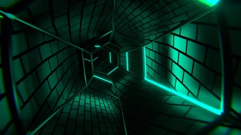 Red and Turquoise Strobe Cyber Brickway Background VJ Loop in 4K Stock Footage 314363881