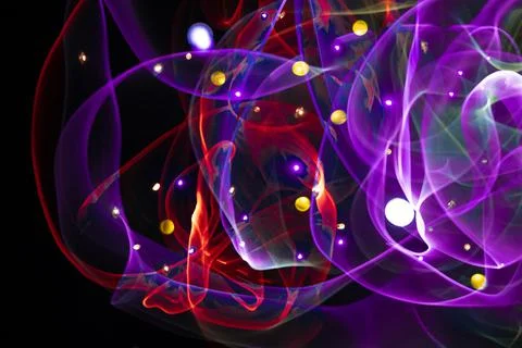 Red and violet representation of galactic dust clouds. Universe in colors. Stock Illustration