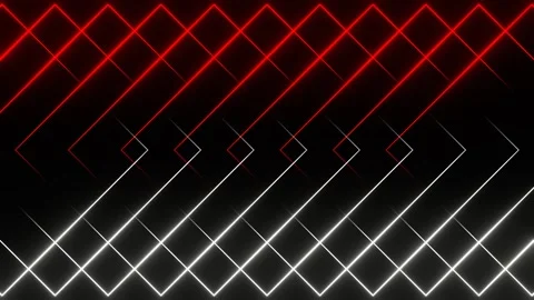 Red and White Abstract Changing Neon Squares Background VJ Loop in 4K Stock Footage 285247576
