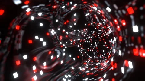 Red and White Abstract Liquid Tunnel with Neon Lights Background VJ Loop in  Stock Footage 314370694