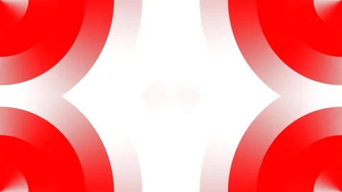 Red and White Abstract Minimalist Circles Kaleidoscope Background VJ Loop in Stock Footage 335017931
